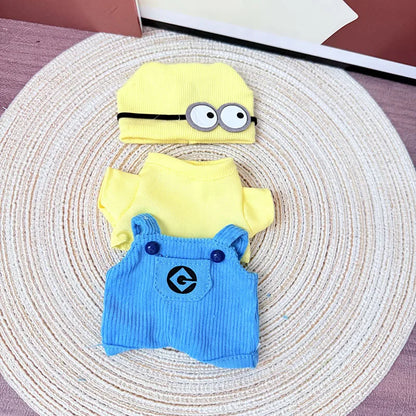 Cartoon Labubu Doll Clothes Cute Minions Outfit Mini Plush Doll Clothing Sets Kawaii for  V1 V2 V3 Labubu Doll Accessories Gifts