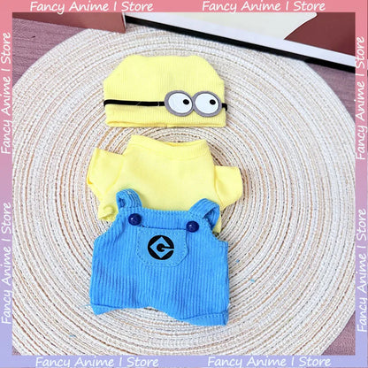 Cartoon Labubu Doll Clothes Cute Minions Outfit Mini Plush Doll Clothing Sets Kawaii for  V1 V2 V3 Labubu Doll Accessories Gifts